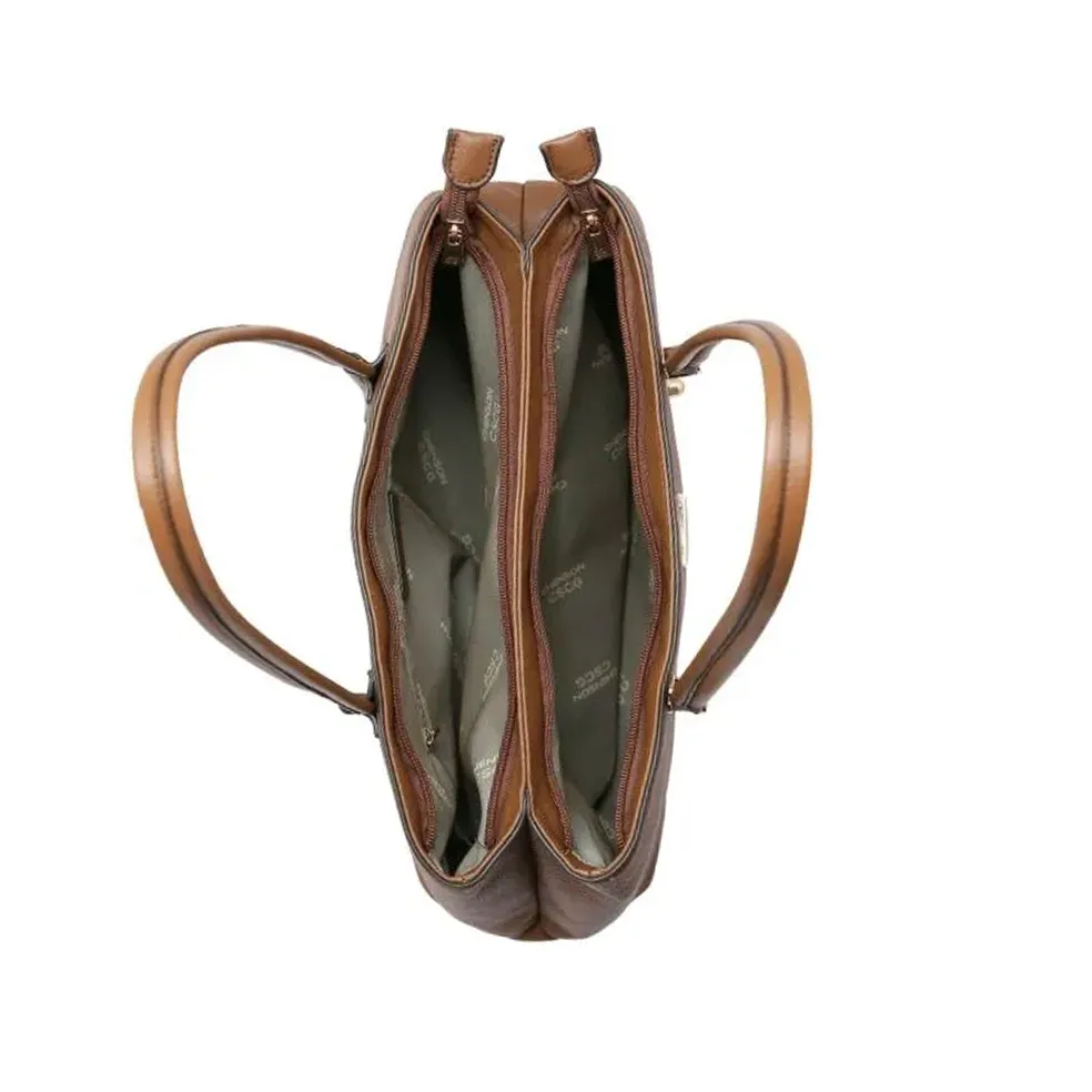 Interior da bolsa Chenson Tresse com divisões e forro personalizado com logo